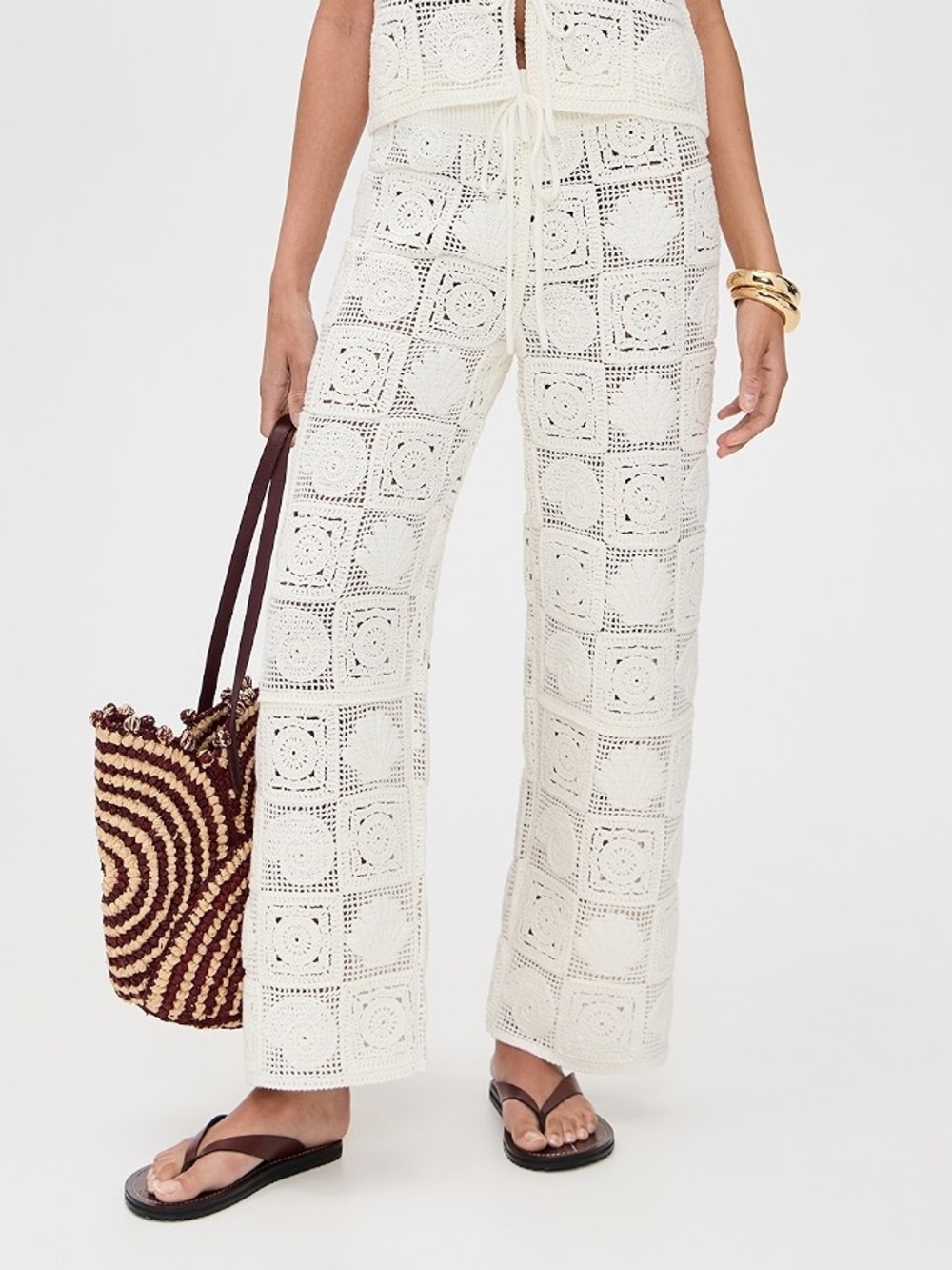 Rails x LAPSCE Cream Crochet Maja Pants NWT